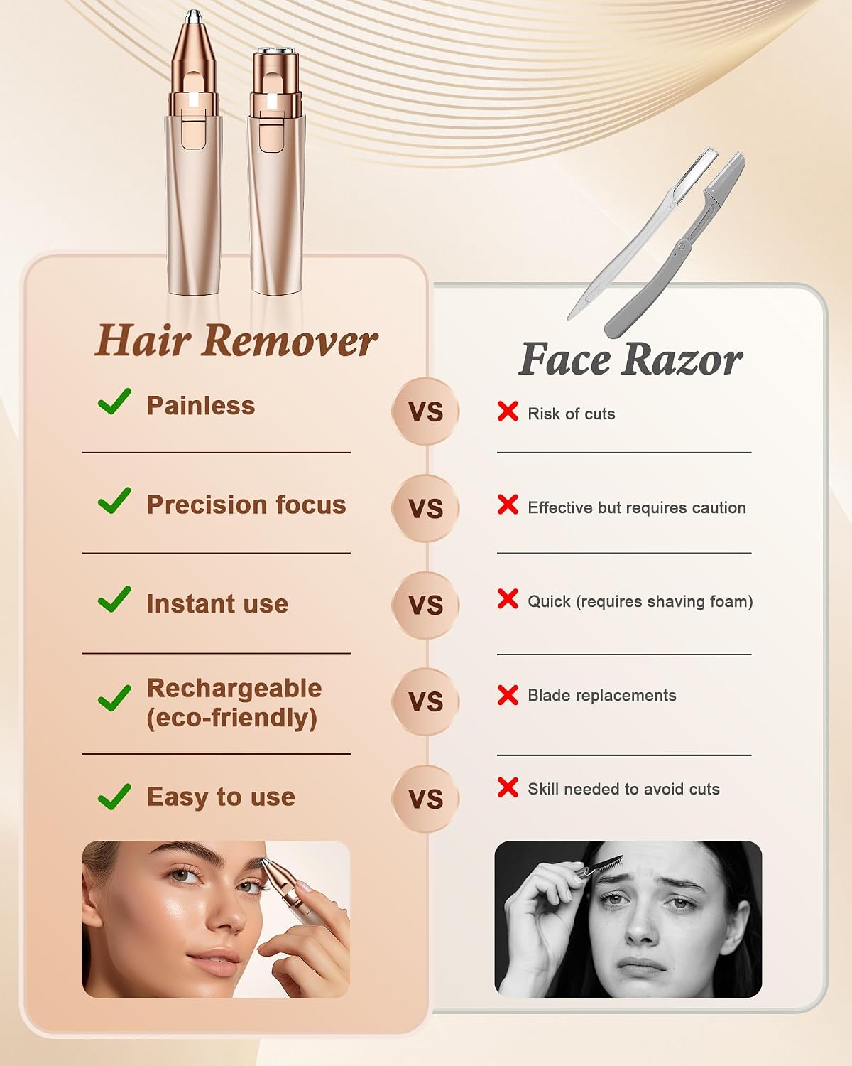 Transform Your Beauty Routine with the Ultimate 2-in-1 Rechargeable Eyebrow Trimmer and Facial Hair Remover for Effortless Grooming