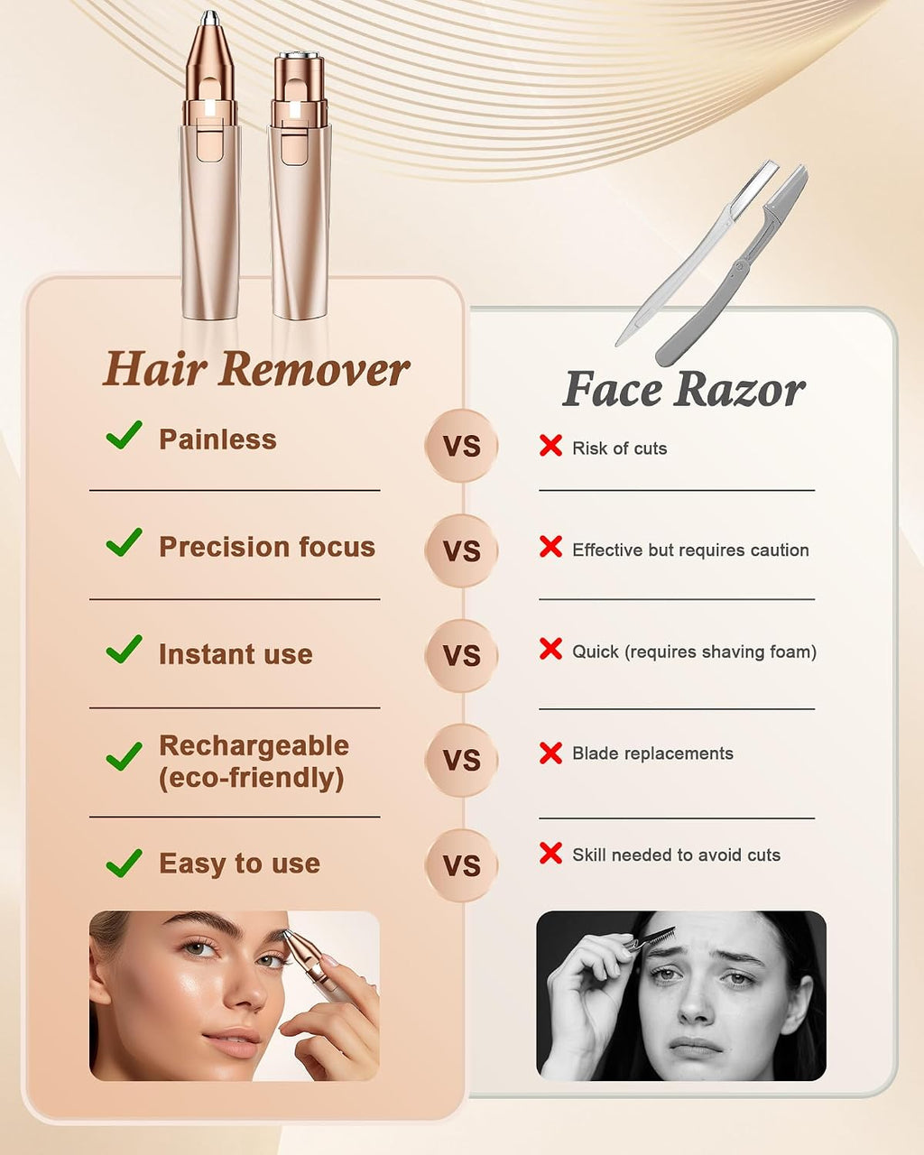 Transform Your Beauty Routine with the Ultimate 2-in-1 Rechargeable Eyebrow Trimmer and Facial Hair Remover for Effortless Grooming