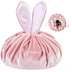 Velvet Cosmetic Bag Round- Bunny Ears