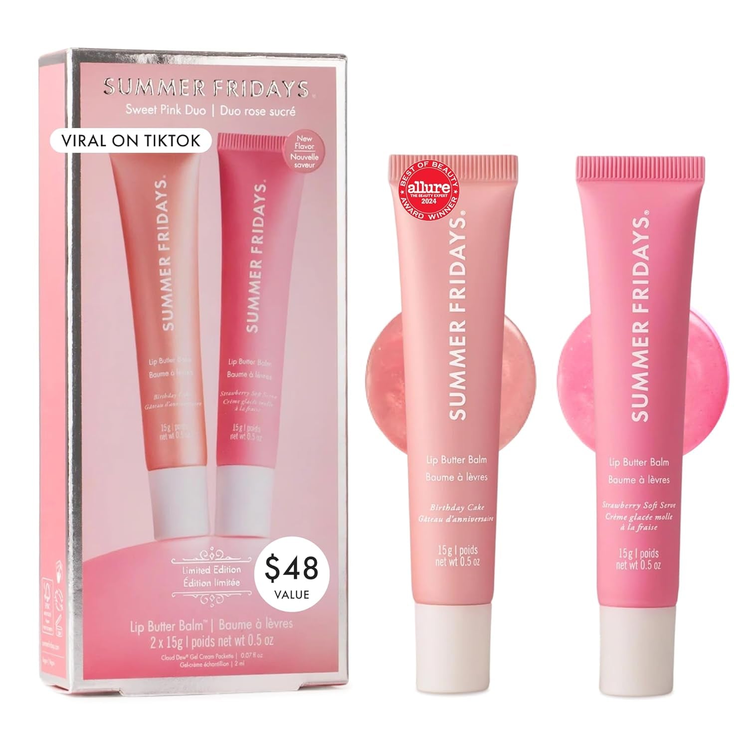 Indulge Your Lips with the Sweet Pink Duo Tinted Lip Butter Balm Gift Set – Hydration & Flavor in Every Swipe!