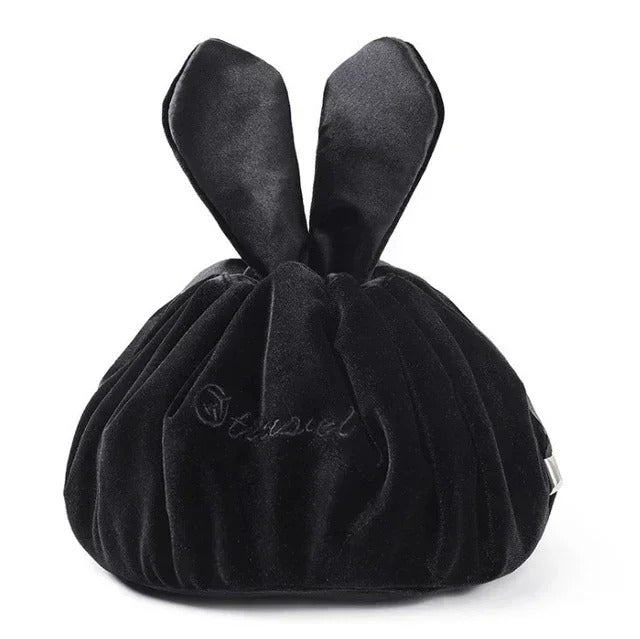Velvet Cosmetic Bag Round- Bunny Ears