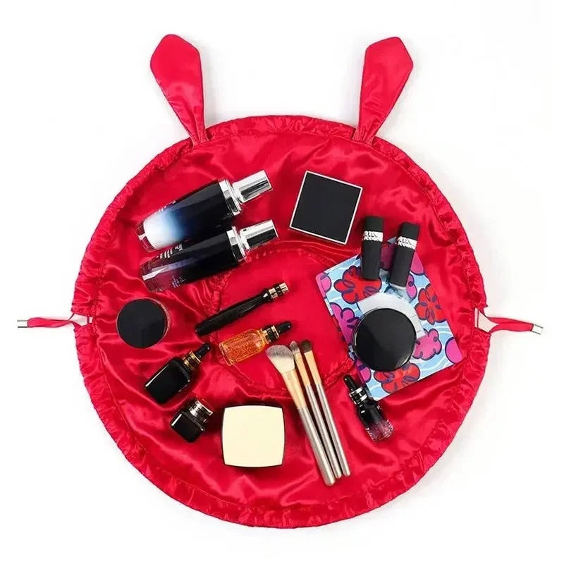 Velvet Cosmetic Bag Round- Bunny Ears